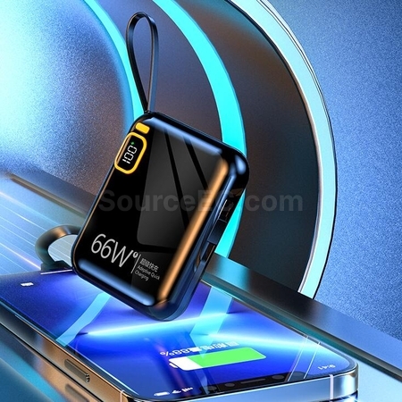 禮品訂造便攜式自帶線手提快充移動電源紀念品