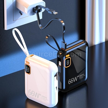 禮品訂造便攜式自帶線手提快充移動電源紀念品