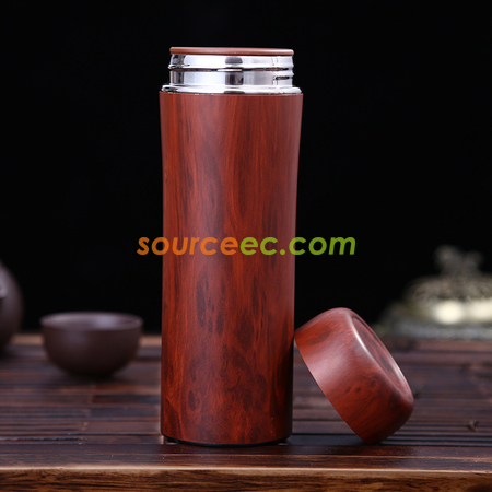 禮品訂造420ML 雙層木質保溫杯紀念品