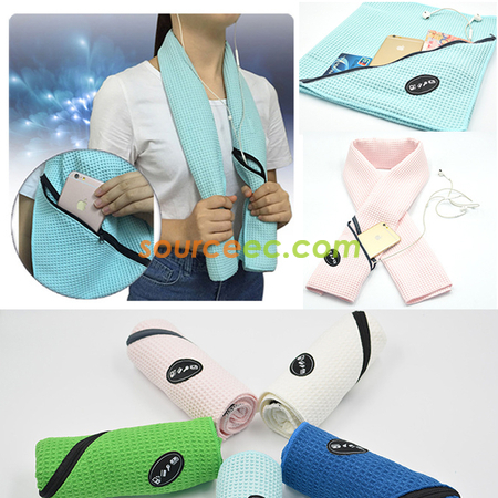 禮品訂造自帶拉鏈袋運動毛巾紀念品
