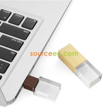 禮品訂造竹木水晶USB手指紀念品