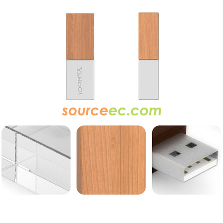 禮品訂造竹木水晶USB手指紀念品