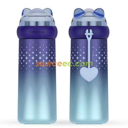 禮品訂造350ML 漸變愛心熊保溫杯紀念品
