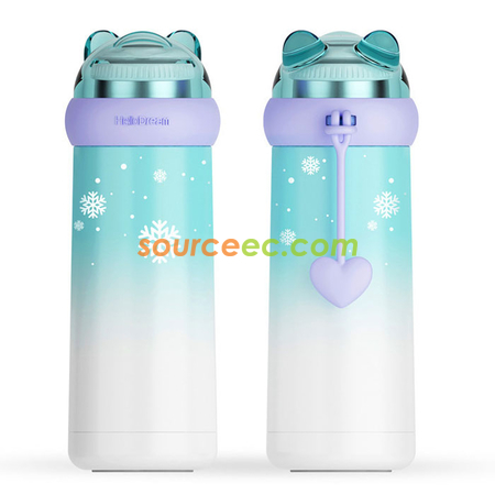 禮品訂造350ML 漸變愛心熊保溫杯紀念品