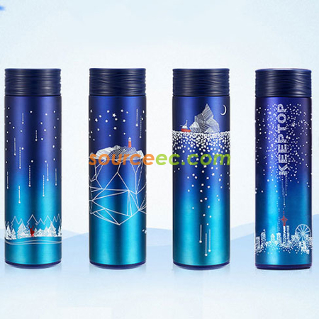 禮品訂造500ML 水紋蓋不銹鋼保溫杯紀念品