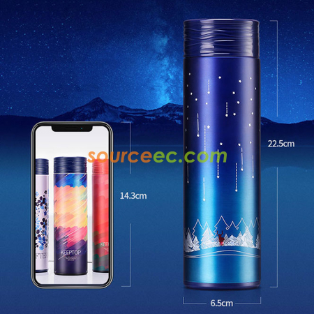 禮品訂造500ML 水紋蓋不銹鋼保溫杯紀念品