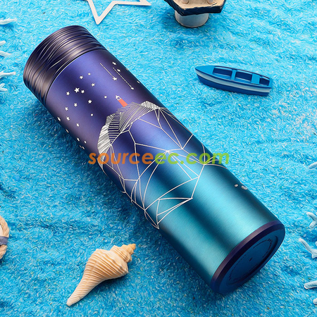 禮品訂造500ML 水紋蓋不銹鋼保溫杯紀念品