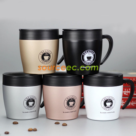 330ML 不銹鋼帶手柄保溫杯商務辦公保溫杯咖啡杯