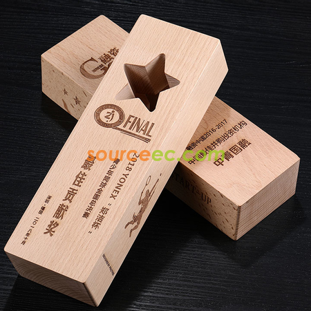 禮品訂造實木木質五角星獎盃獎牌定制製作創意團隊銷售冠軍優秀員工榮譽牌紀念品