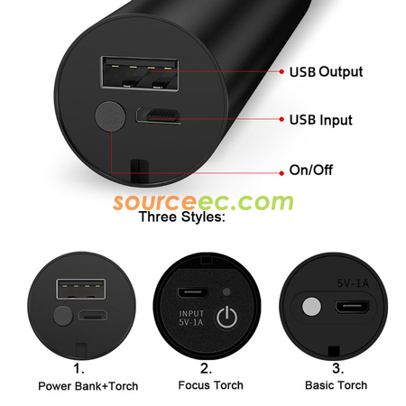禮品訂造迷你變焦充電手電筒紀念品