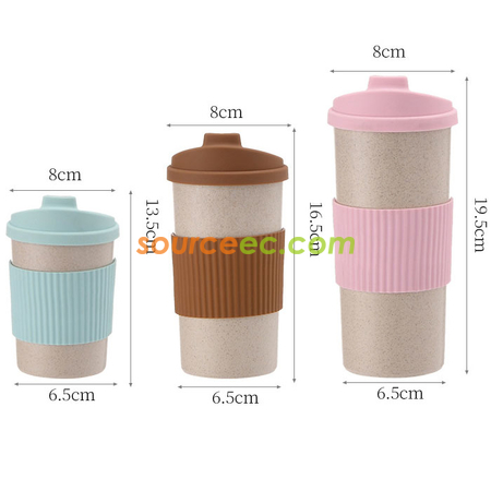 禮品訂造350ML 小麥秸稈纖維隨手杯紀念品