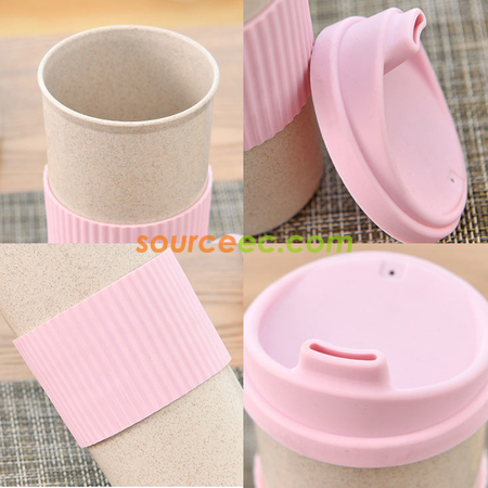 禮品訂造350ML 小麥秸稈纖維隨手杯紀念品