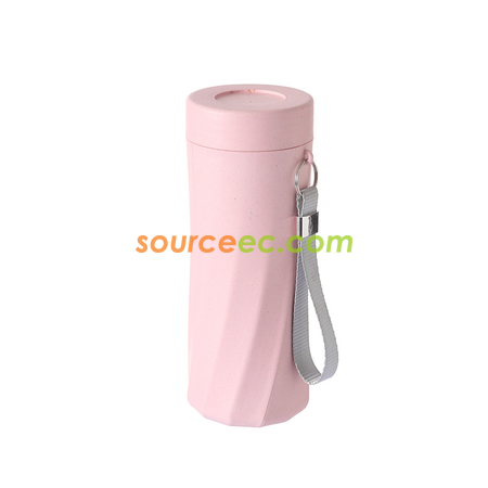 禮品訂造550ML 環保竹纖維加厚水杯清新運動掛繩杯辦公室簡約帶蓋茶杯紀念品