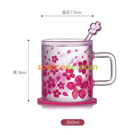 禮品訂造櫻花玻璃杯紀念品