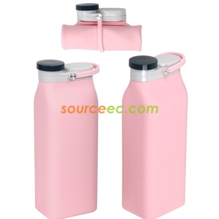 禮品訂造牛奶盒矽膠摺疊水樽400ML-600ML紀念品
