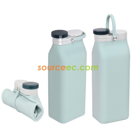禮品訂造牛奶盒矽膠摺疊水樽400ML-600ML紀念品