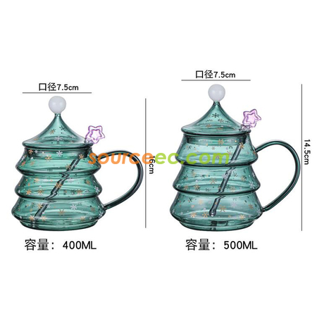 禮品訂造聖誕樹玻璃杯紀念品
