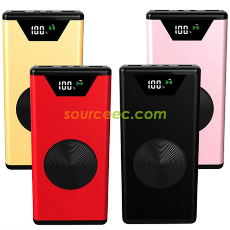 三合一無線充電寶超薄液晶顯示無線充移動電源