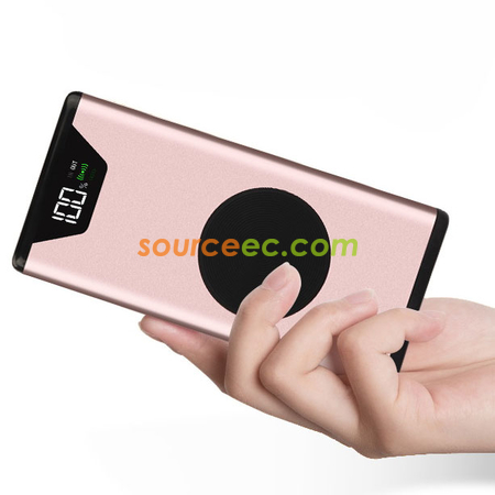 禮品訂造三合一無線充電寶超薄液晶顯示無線充移動電源紀念品