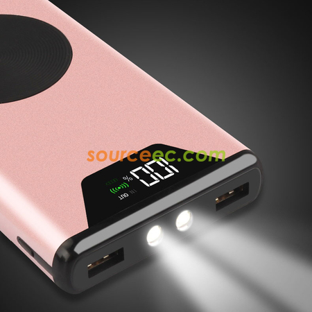 禮品訂造三合一無線充電寶超薄液晶顯示無線充移動電源紀念品