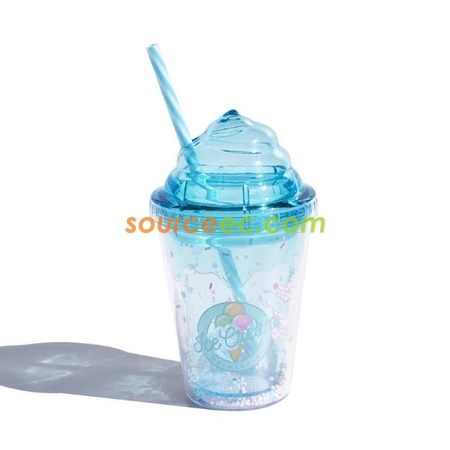 禮品訂造380ML塑膠吸管杯紀念品