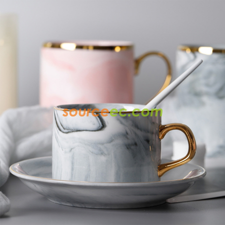 禮品訂造大理石花紋陶瓷杯紀念品
