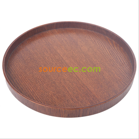 禮品訂造簡約圓形木托盤紀念品