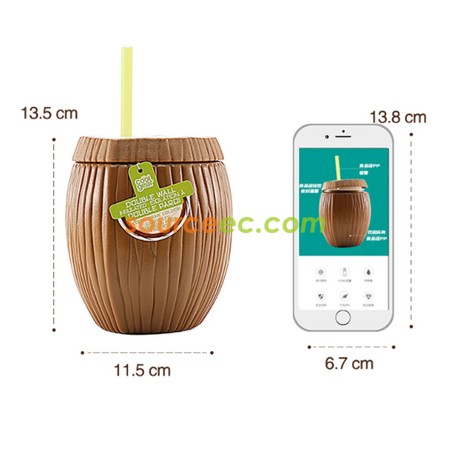 禮品訂造椰子雙層吸管杯紀念品