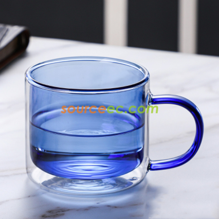禮品訂造彩色雙層玻璃杯紀念品