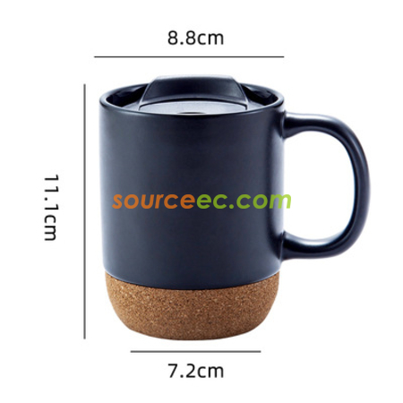 禮品訂造帶蓋軟木墊陶瓷杯紀念品
