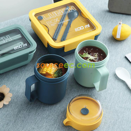 禮品訂造便攜式帶蓋勺湯杯紀念品