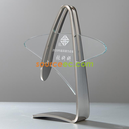 禮品訂造創意金銀銅水晶金屬獎座紀念品