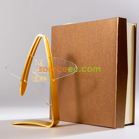 禮品訂造創意金銀銅水晶金屬獎座紀念品