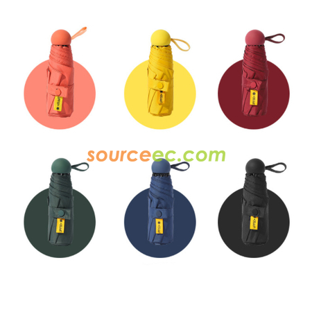 禮品訂造五摺口袋防曬雨傘紀念品