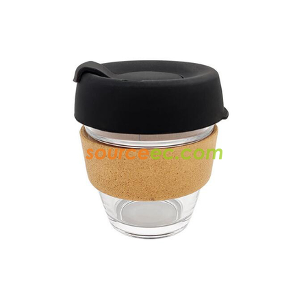 禮品訂造軟木矽膠玻璃咖啡杯紀念品