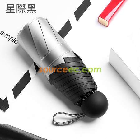 禮品訂造五摺晴雨两用銀膠折叠伞紀念品