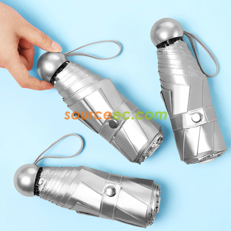 禮品訂造五摺晴雨两用銀膠折叠伞紀念品