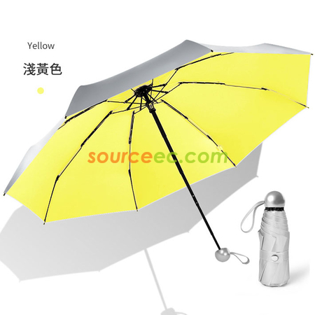 禮品訂造五摺晴雨两用銀膠折叠伞紀念品