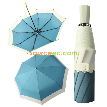 禮品訂造小清新三摺傘晴雨兩用折疊傘韓系創意接邊廣告雨傘紀念品
