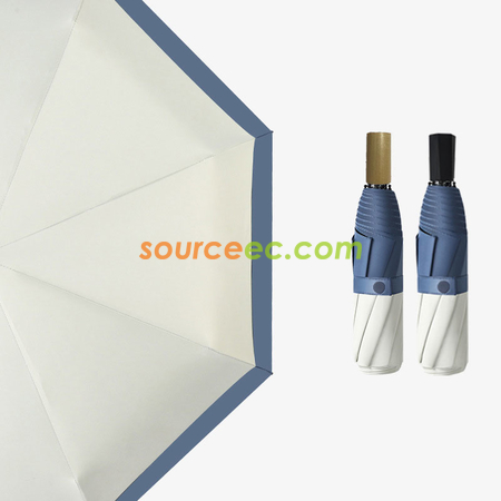禮品訂造黑膠雙色拼接手動管折叠傘紀念品