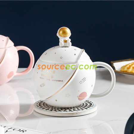 禮品訂造太空人星球陶瓷杯紀念品