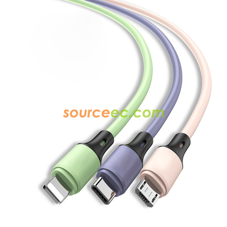 禮品訂造矽膠三合一充電線紀念品