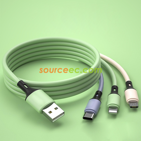 禮品訂造矽膠三合一充電線紀念品