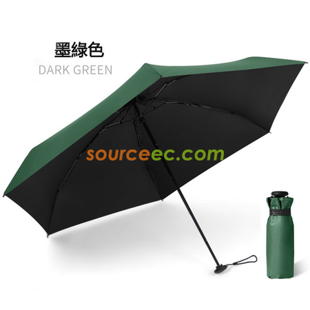 禮品訂造五摺6骨金膠拇指傘防曬遮陽太陽傘迷你口袋傘紀念品