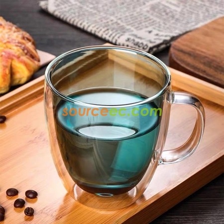 禮品訂造雙層彩色玻璃杯紀念品