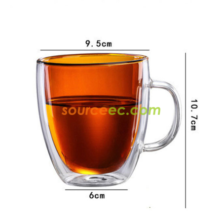 禮品訂造雙層彩色玻璃杯紀念品