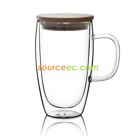 禮品訂造竹蓋玻璃泡茶杯紀念品