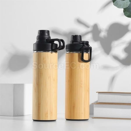 禮品訂造手提蓋竹殼保溫杯紀念品