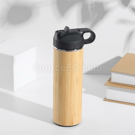 禮品訂造手提蓋竹殼保溫杯紀念品