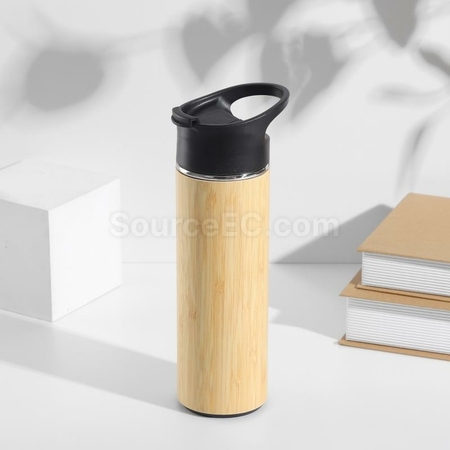 禮品訂造手提蓋竹殼保溫杯紀念品